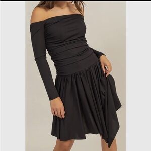 Asymmetrical Hem Off-Shoulder Dress